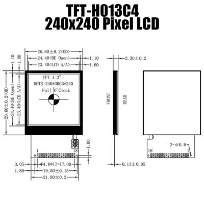1.3 ইঞ্চি TFT SPI LCD কাস্টম ডিসপ্লে সলিউশন 240x240 স্কোয়ার