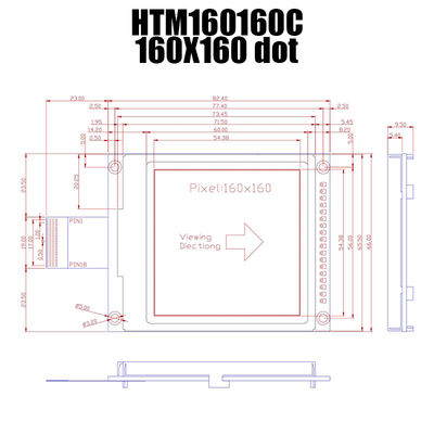 সাদা ব্যাকলাইট UC1698 HTM160160C সহ 160X160 FSTN গ্রাফিক LCD মডিউল