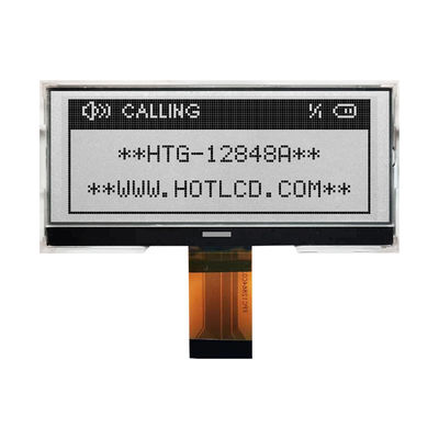 128X48 গ্রাফিক COG LCD | সাদা ব্যাকলাইট/HTG12848A সহ STN ধূসর ডিসপ্লে