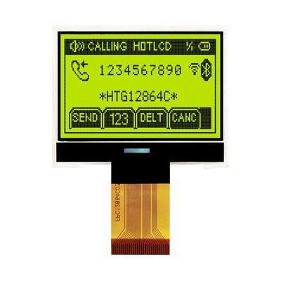 সাদা সাইড ব্যাকলাইট HTG12864C সহ 128X64 গ্রাফিক COG LCD ডিসপ্লে FSTN ডিসপ্লে