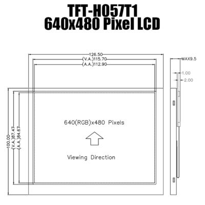 শিল্প নিয়ন্ত্রণের জন্য 5.7 ইঞ্চি প্রতিরোধী টাচ স্ক্রিন 640X480 IPS MIPI TFT LCD প্যানেল