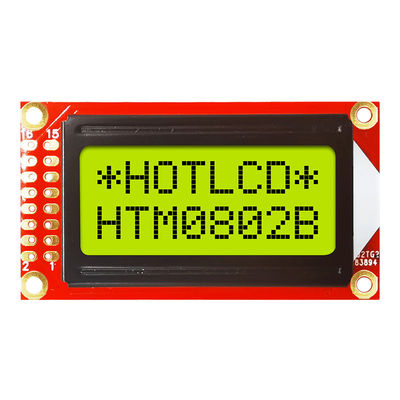 কাস্টম STN 8X2 অক্ষর LCD ডিসপ্লে হলুদ সবুজ 16PIN স্ট্যান্ডার্ড COB