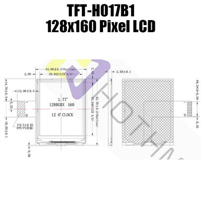 1.77 ইঞ্চি ডিসপ্লে TFT LCD মডিউল ST7735 128x160 Pixels Lcd ডিসপ্লে নির্মাতারা