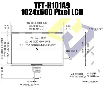 ইন্ডাস্ট্রিয়াল ডিসপ্লের জন্য 10.1 ইঞ্চি LVDS IPS TFT LCD 1024x600 EK79001 EK73215