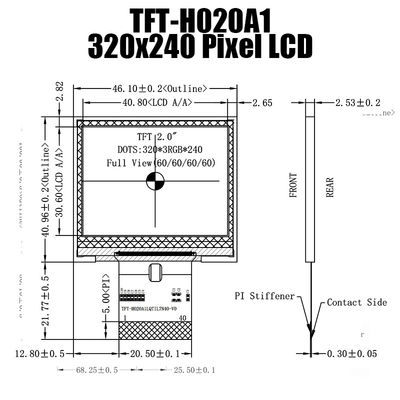 2.0 ইঞ্চি TFT LCD মডিউল ডিসপ্লে 320x240 SPI ইন্ডাস্ট্রিয়াল মনিটর প্রস্তুতকারক