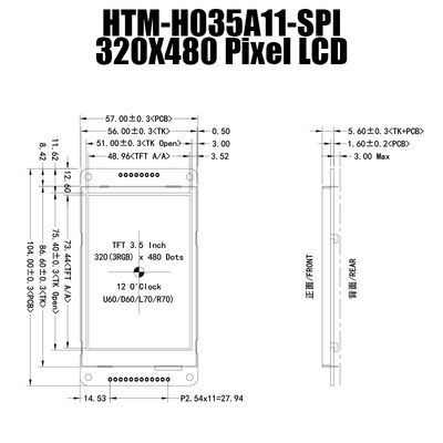 3.5 ইঞ্চি LCD ডিসপ্লে 320X480 SPI TFT মডিউল প্যানেল সঙ্গে LCD কন্ট্রোলার বোর্ড