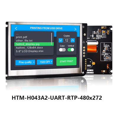4.3 ইঞ্চি UART প্রতিরোধী টাচ স্ক্রিন TFT LCD 480x272 ডিসপ্লে উইথ এলসিডি কন্ট্রোলার বোর্ড