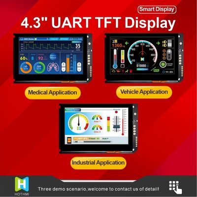 4.3 ইঞ্চি UART ক্যাপাসিটিভ টাচ স্ক্রিন TFT LCD 800x480 ডিসপ্লে সঙ্গে LCD কন্ট্রোলার বোর্ড