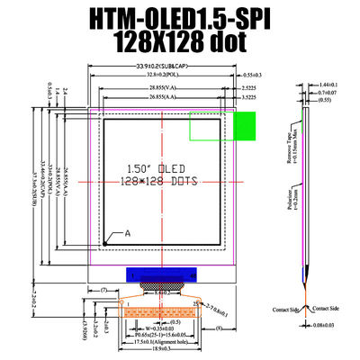1.5&quot; ইঞ্চি 128x128 COG SH1107 OLED ডিসপ্লে মডিউল সহ সরঞ্জাম নিয়ন্ত্রণ / PCB / ফ্রেম