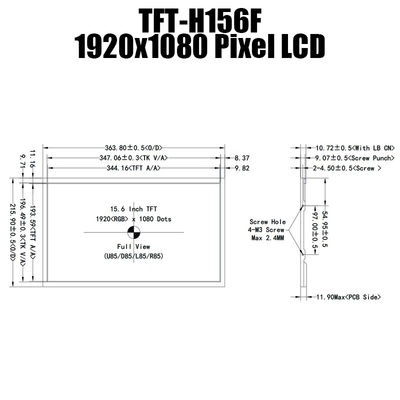 15.6 ইঞ্চি IPS 1920x1080 প্রশস্ত তাপমাত্রা TFT ডিসপ্লে প্যানেল LVDS